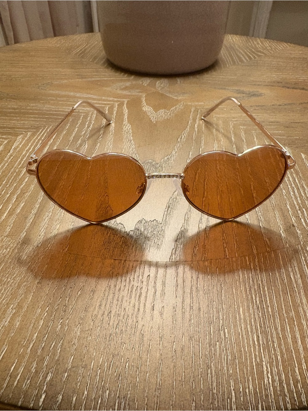 Francesca’s Heart-Shaped Amber Lens Sunglasses